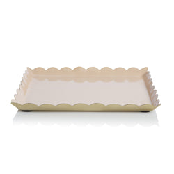 Bazaar Scallop Square Tray Small / Mushroom