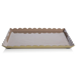 Bazaar Scallop Square Tray Large / Truffle