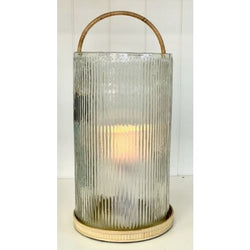 Ribbed Glass Large Lantern / Clear