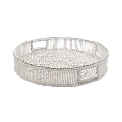 Pavillion Kos Round Tray White Wash - Small