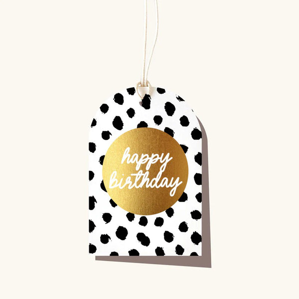 Birthday Black Dots Gift Tag