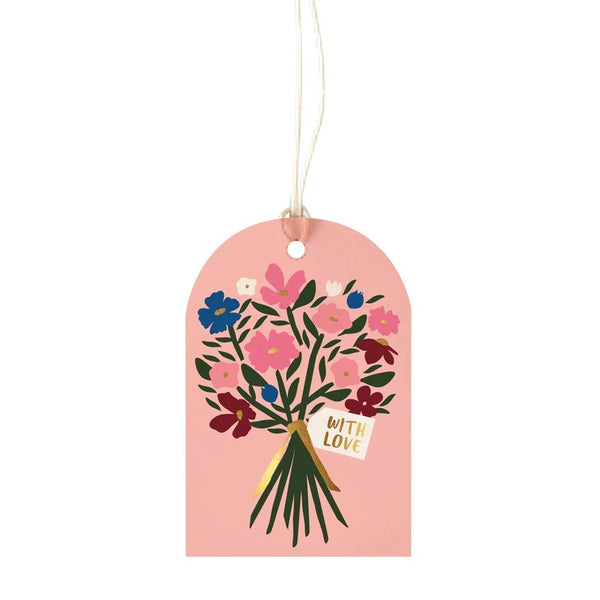 Flower Bunch Gift Tag / Pink