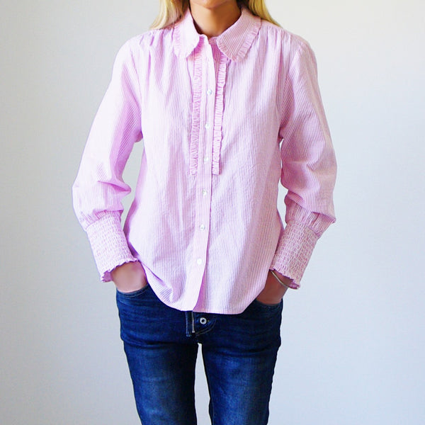 Ella Stripe Shirt / Pink White