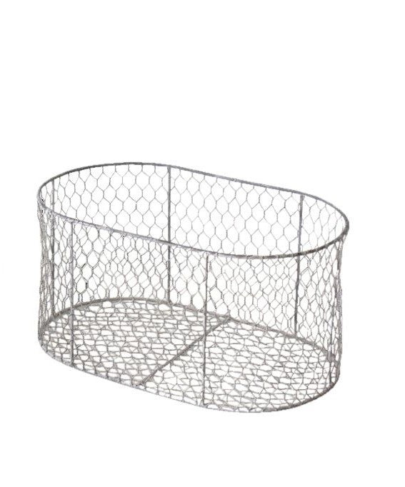 Chicken Wire Oval Basket Lge