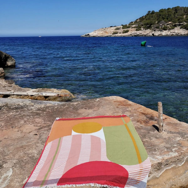 Abstract Beach Towel / Terracotta