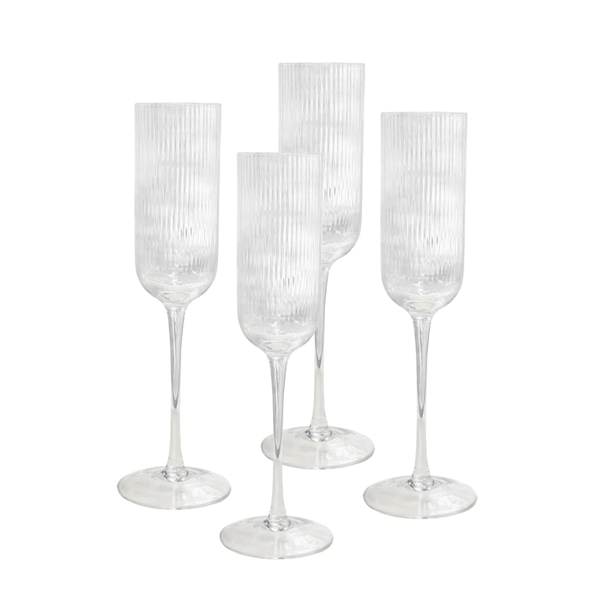 Atticus Ribbed Champagne Glass / Set 4