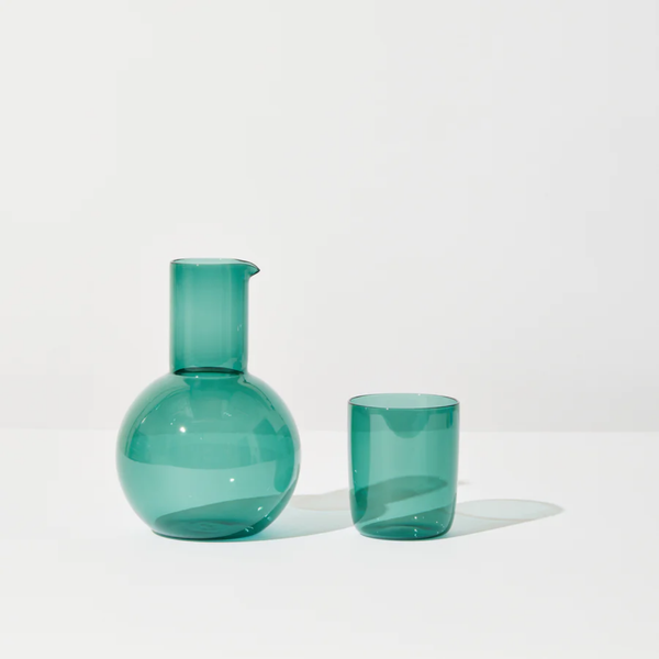 Belly Carafe + Cup Set / Teal