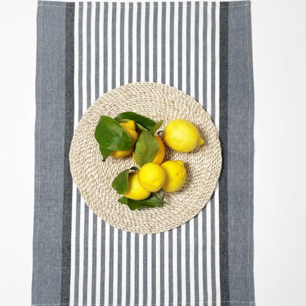 Boston Tea Towel / Black + Natural