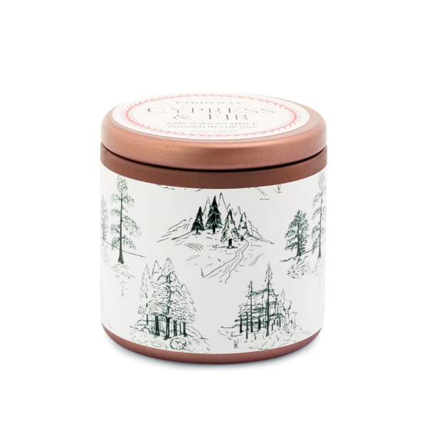 Cypress Fir Copper Tin Candle 3oz / Green Wrap