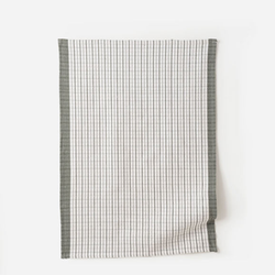 Heavy Cotton Tea Towel Olive & White