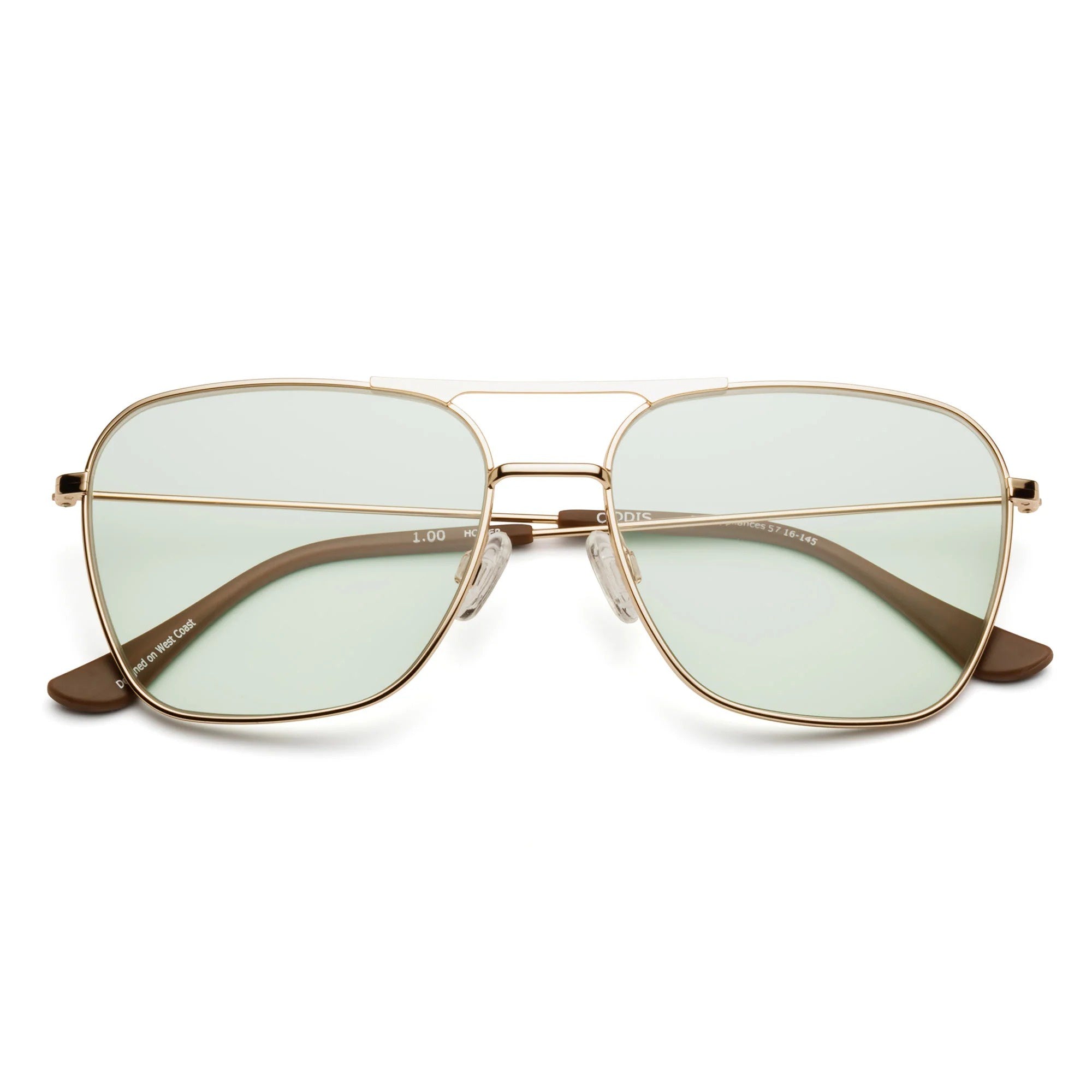 HOOPER Polished Gold Reading Glasses / Green Lens Home Goods Hardware