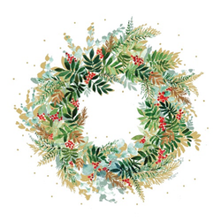 Christmas Hill Wreath Lunch Napkin