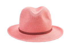 Borsalino Hat w Leather Strap / Rosa