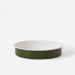 Enamel Round Baking Tray Large / Olive