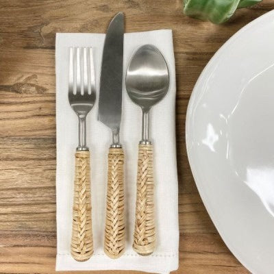 Wicker Plait Cutlery Set 3