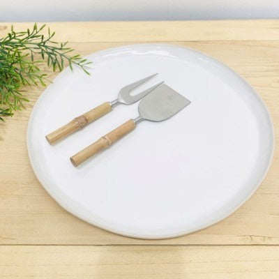 Flax Glaze Platter / Snow White 30cm