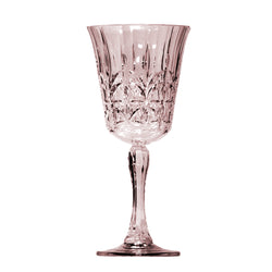 Acrylic Crystal Cut Wine Glass / Blush