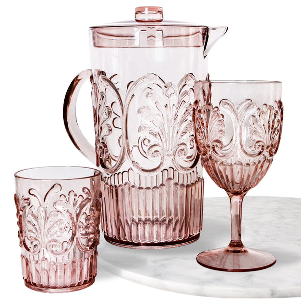 Acrylic Scollop Pitcher / Blush