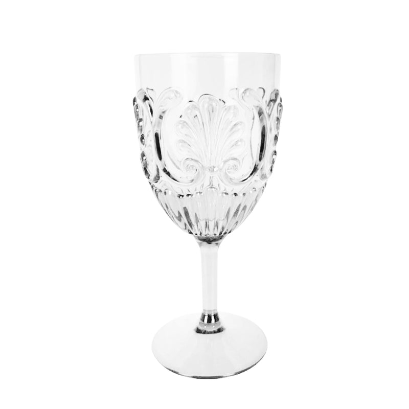 Acrylic  Scollop Wine Glass / Clear