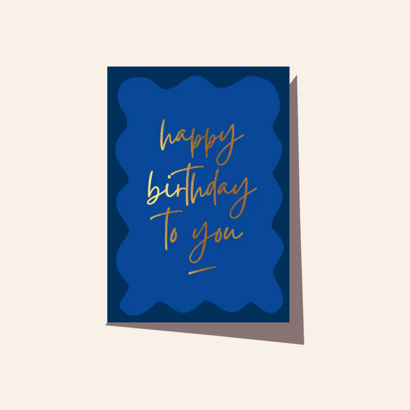 Wavy Midnight Birthday Card