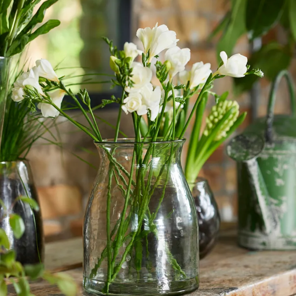 Dappled Fluted Vase / Clear