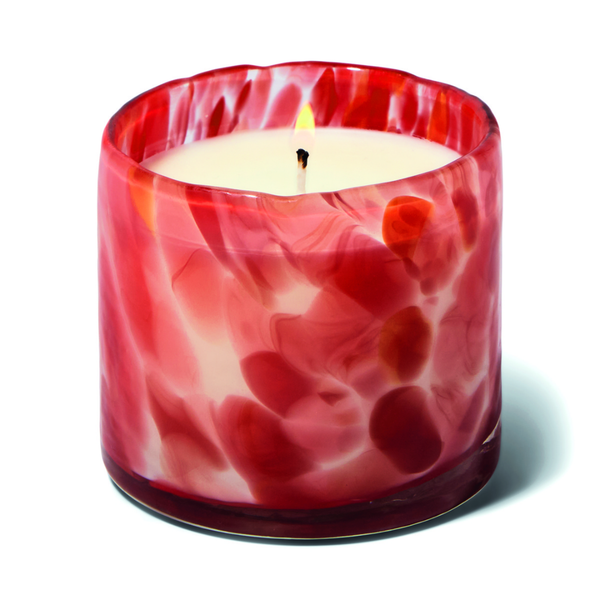 Hand Blown Glass Candle / Saffron Rose