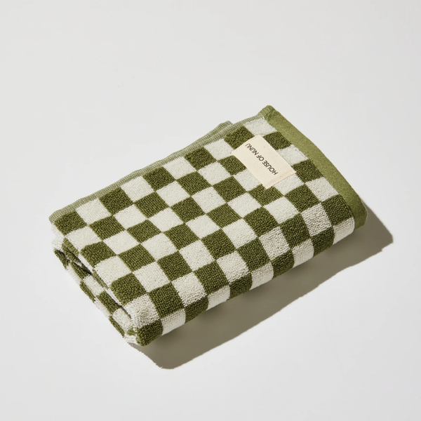 Check Hand Towel / Olive Green