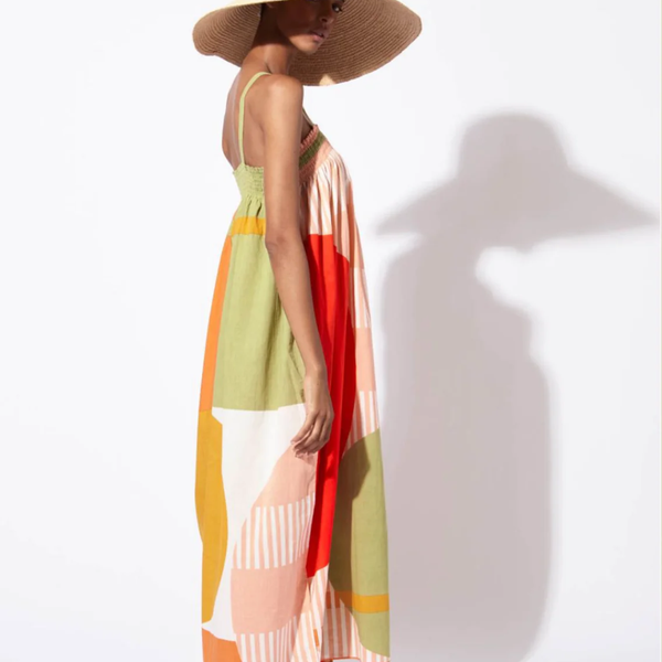 Iris Abstract Dress / Terracotta