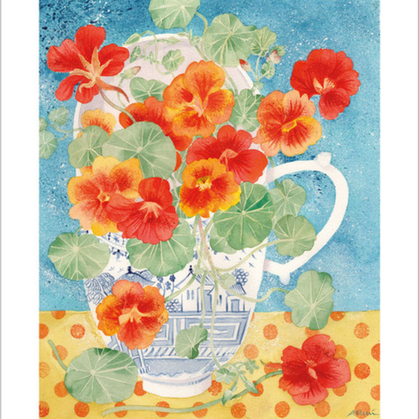 Angie Lewin Card / Late Summer Nasturiums