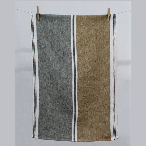 Trevise Linen Tea Towel / Khaki
