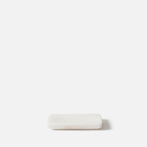 Marble Rectangle Soap Dish White