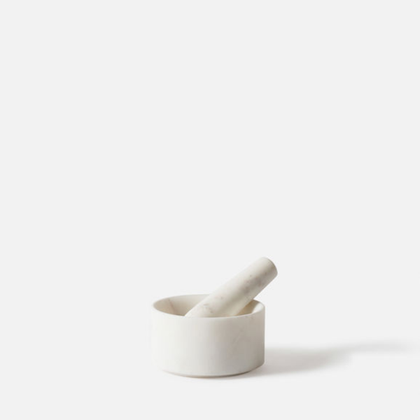 Marble Mortar + Pestle / White