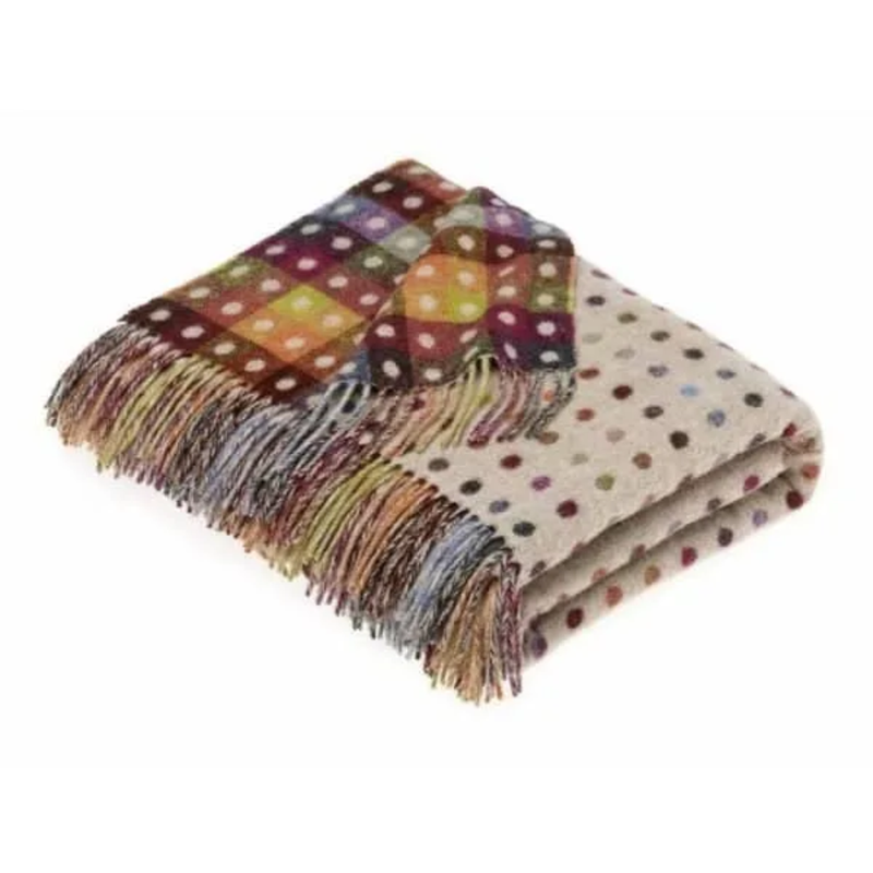 Multi Spot Reversible Throw / Beige Multi