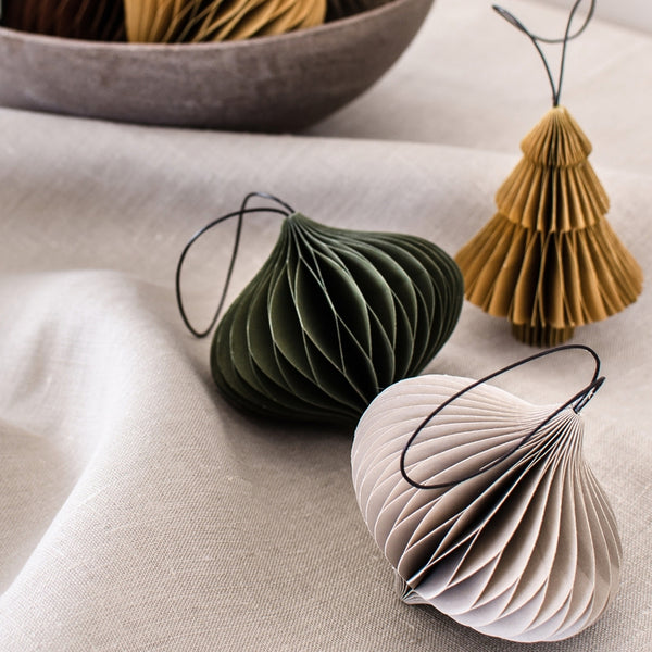 Paper Jewel Ornament / Olive Green