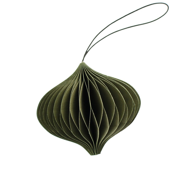 Paper Jewel Ornament / Olive Green