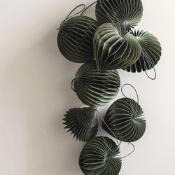 Paper Sphere Ornament / Olive Green