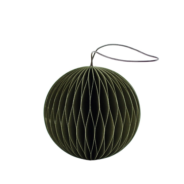Paper Sphere Ornament / Olive Green