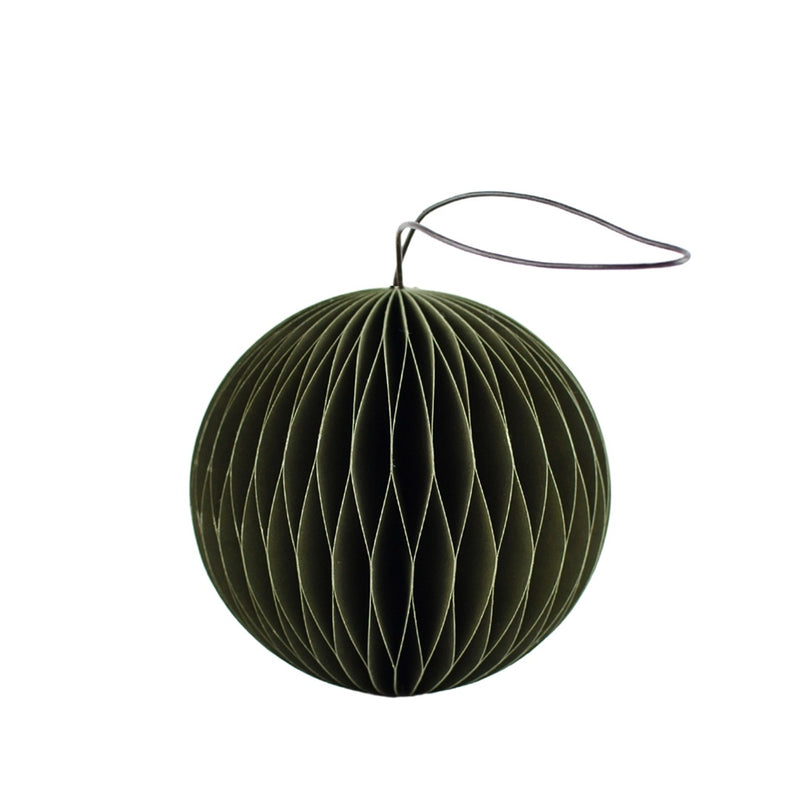 Paper Sphere Ornament / Olive Green
