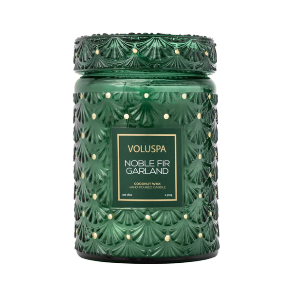 Noble Fir Garland 100hr Candle + Glass Lid