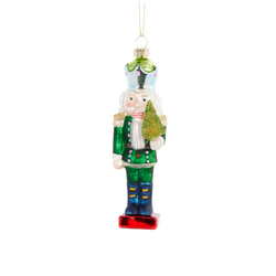 Retro Nutcracker Ornament / Green