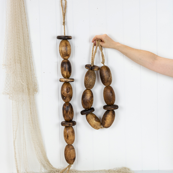 String of Oval Buoys / Nut Brown