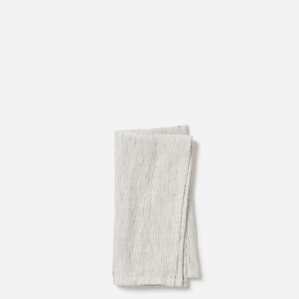 Pinstripe Linen Napkin / Pepper +Chalk