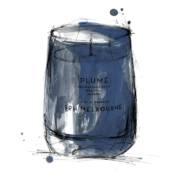Plume / Navy Matte Glass Candle