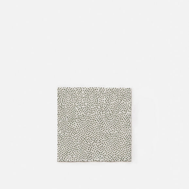Pois Dinner Napkin / White + Olive