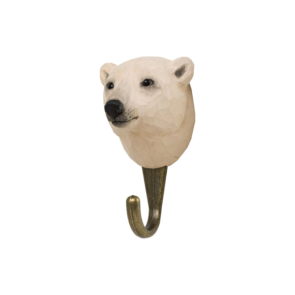 Hand Carved Polar Bear Hook