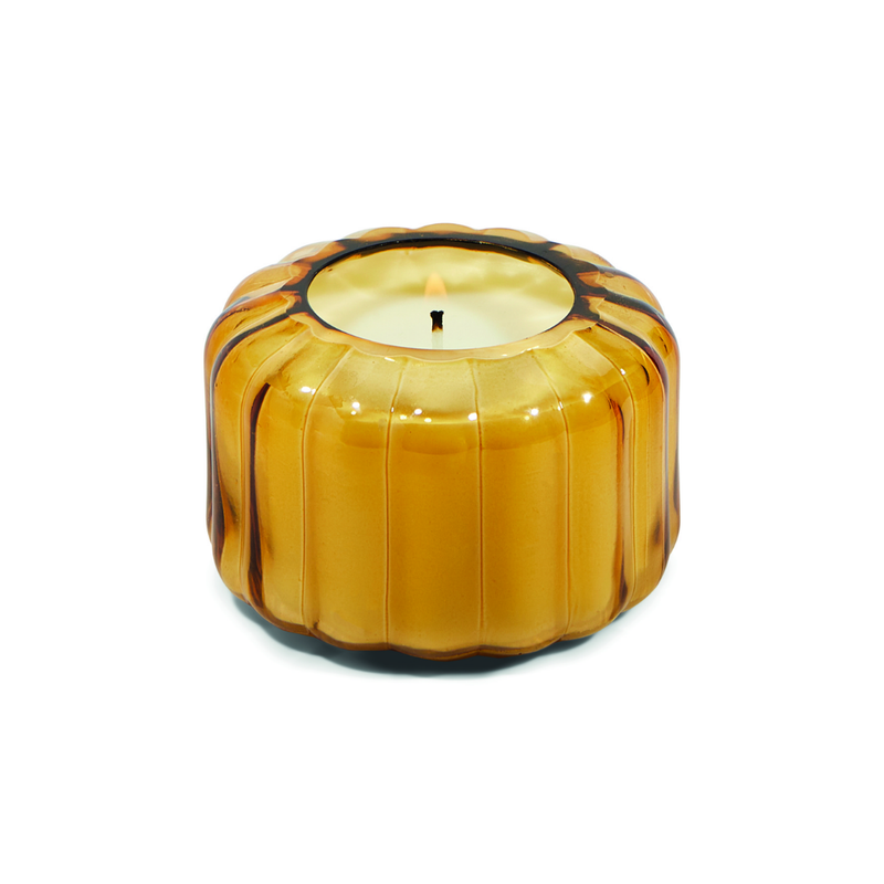 Ribbed Glass Candle 4.5oz / Golden Ember