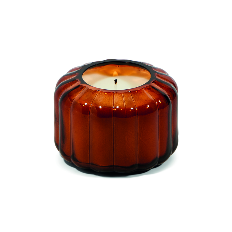Ribbed Glass Candle 4.5oz / Tobacco Patchouli