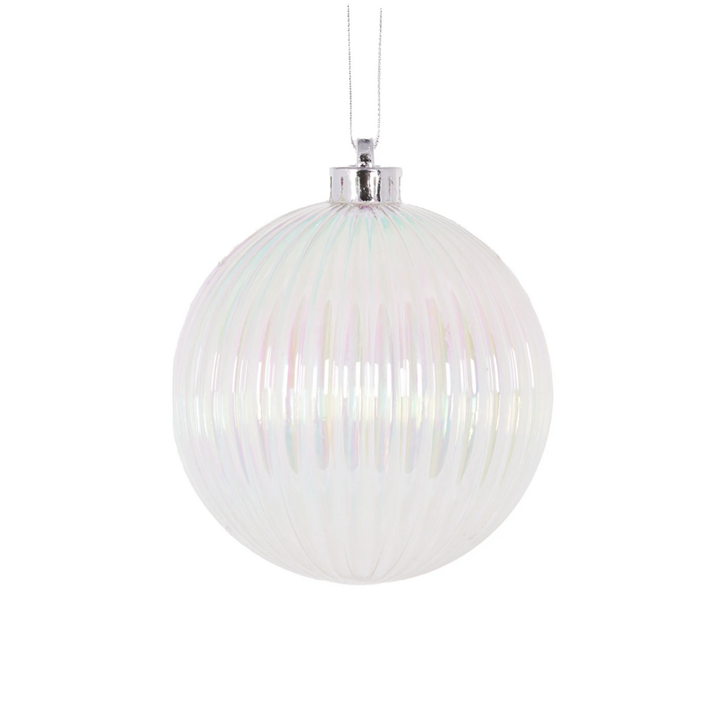 Ribbed Bauble 12cm / Iridescent
