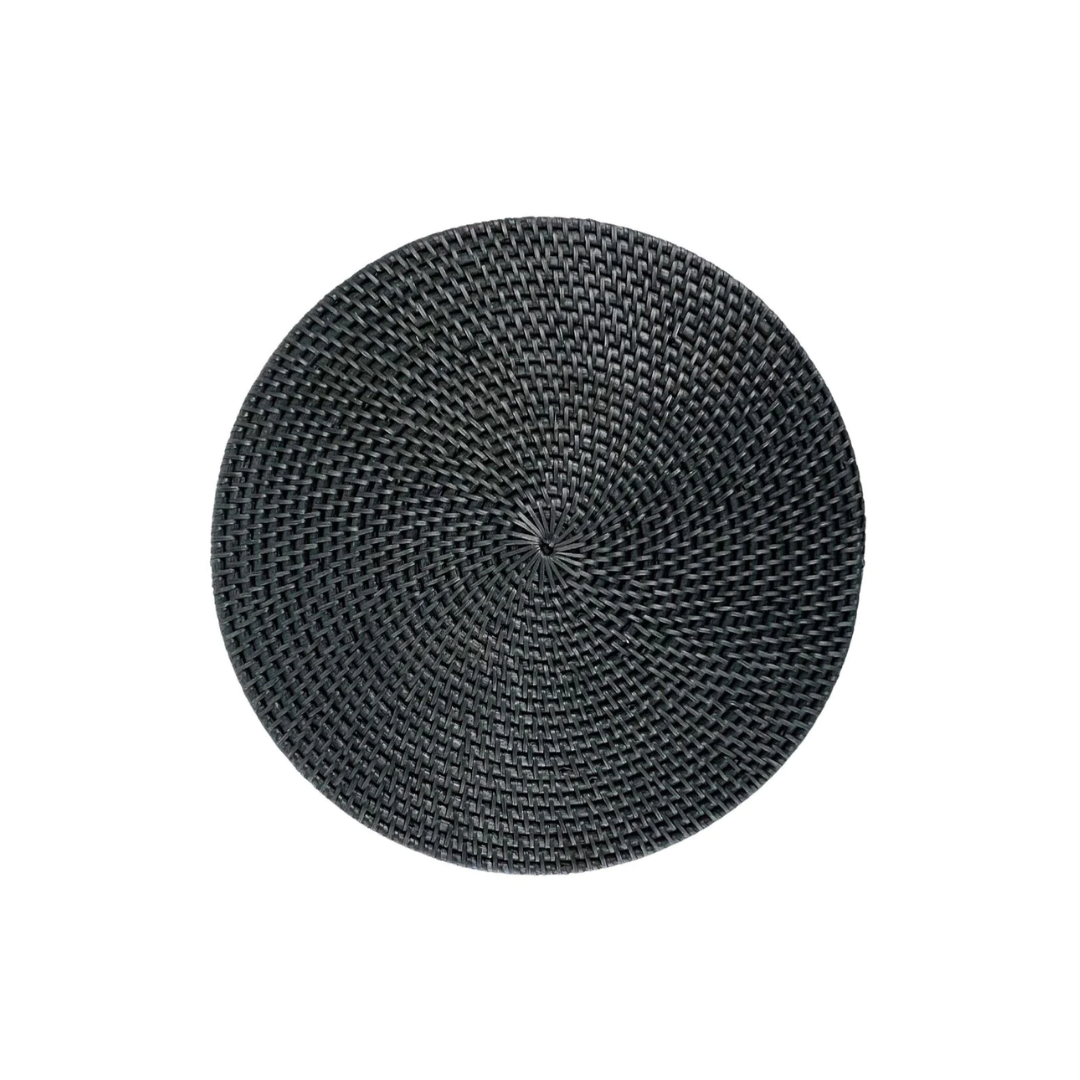 Rattan Round Placemat / Black Home Goods Hardware