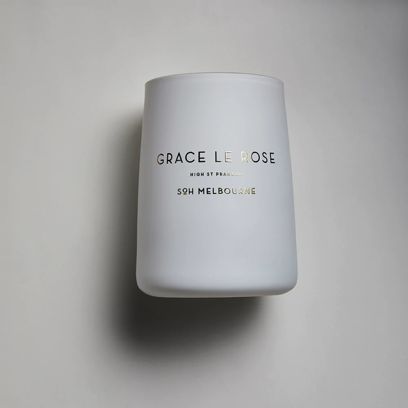 Grace Le Rose / White Matte Glass Candle